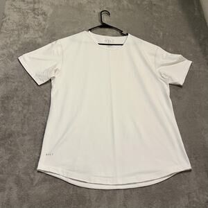 BYLT Shirt Mens XL White LUX Curved Hem Premium Basics Crewneck Stretch Cotton